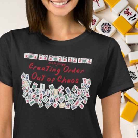 MahJongg Erstellen einer Ordnung aus Chaos Black T-Shirt
