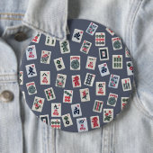 MahJongg Fliesen-Design auf dunkelblau Button (Beispiel)