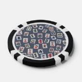 MahJongg-Fliesen-Design auf dunkelblau Pokerchips (Einzeln)