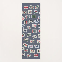 MahJongg Fliesen-Design auf dunkelblau  Yogamatte