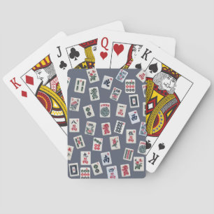 MahJongg-Kachel-Design auf dunkelblau Spielkarten
