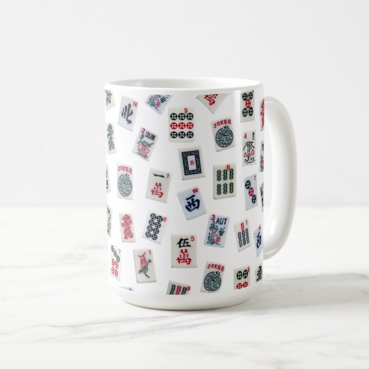 MahJongg-Kachel-Design Kaffeetasse (VorderseiteRechts)