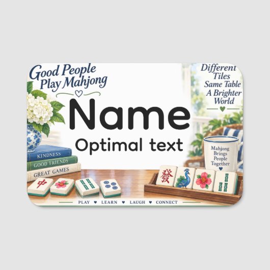 Mahjongg Namensschild (Vorderseite)