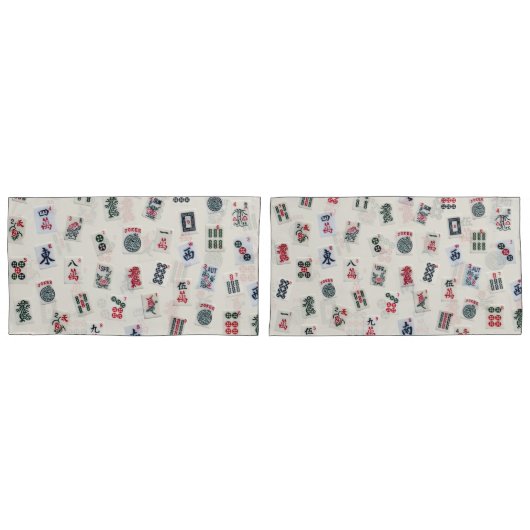 MahJongg Spielsymbole Design Kissenbezug (Vorderseite-Set)