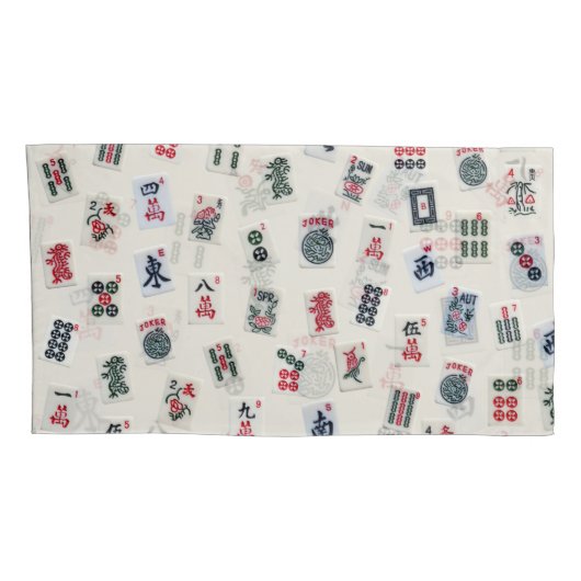 MahJongg Spielsymbole Design Kissenbezug (Rückseite-Rechts)