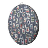 MahJongg tiles design on dark blue Dartscheibe (Vorderseite rechts)