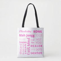 MahJongg Tote Tasche in Rosa