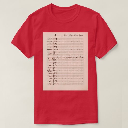 Mahler Symphony 5 Original Manuskript-Partitur T-Shirt (Design vorne)