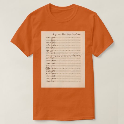 Mahler Symphony 5 Original Manuskript-Partitur T-Shirt (Design vorne)