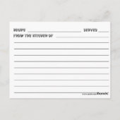 Mahlzeiten auf Radrezeperkarte Postkarte (Rückseite)