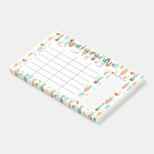 Mahlzeiten für das Wochen-Aquarell-Post-It Post-it Klebezettel (angewinkelt)