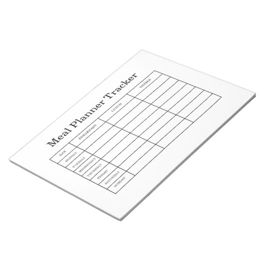 Mahlzeitenplaner-Tracker Notizblock (angewinkelt)
