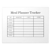 Mahlzeitenplaner-Tracker Notizblock (Vorderseite)