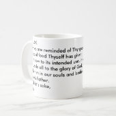 Mahlzeitzeitgebets-Kaffeetasse-Tasse Kaffeetasse (Vorderseite Links)