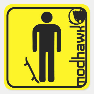 Mahngelb Quadratischer Aufkleber