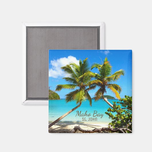 Maho Bay Beach St. John Magnet (Vorderseite/Rückseite)
