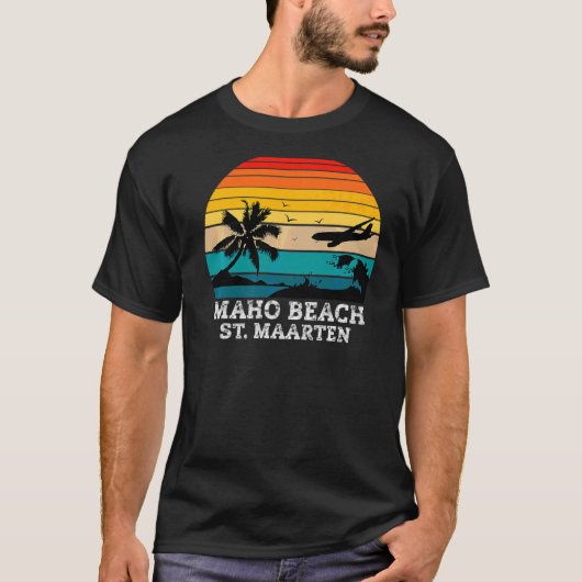 Maho Beach Caribbean Insel St Maarten T-Shirt (Vorderseite)