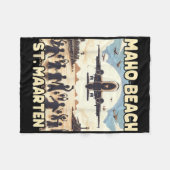 Maho Beach St. Maarten Fleecedecke (Vorderseite (Horizontal))