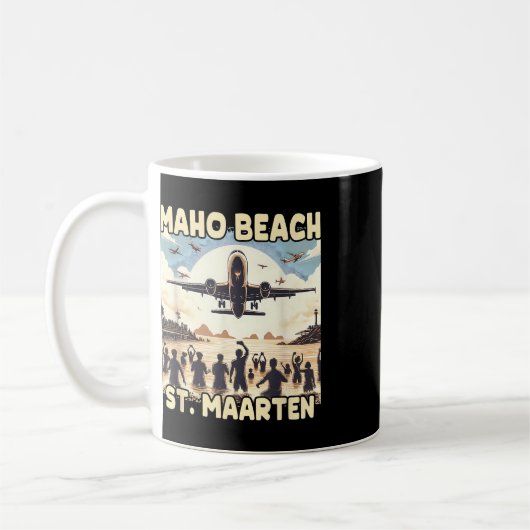 Maho Beach St. Maarten Kaffeetasse (Links)