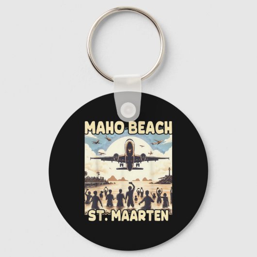 Maho Beach St. Maarten Schlüsselanhänger (Vorderseite)
