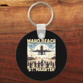 Maho Beach St. Maarten Schlüsselanhänger (Vorderseite)