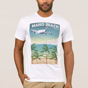 Maho Strand-St- MartinFlugzeugplakat T-Shirt