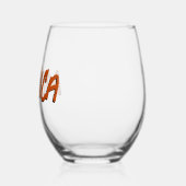 Mahogany 3D Funny Modern Name Weinglas Ohne Stiel (Links)