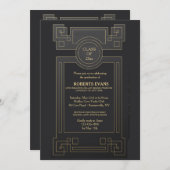 Mahogany Abschluss Einladung (Vorne/Hinten)