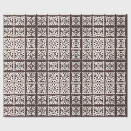 Mahogany Acorn und Leaf Tile Design Geschenkpapier (Flach)