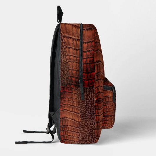 Mahogany Alligator Classic Reptile Leder (Imitate) Bedruckter Rucksack (Links)