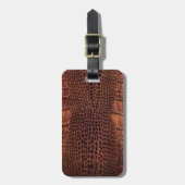 Mahogany Alligator Classic Reptile Leder (Imitate) Gepäckanhänger (Vorderseite vertikal)