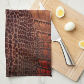 Mahogany Alligator Classic Reptile Leder (Imitate) Geschirrtuch (Viertel Falte)