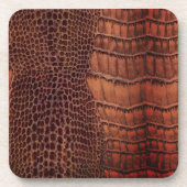 Mahogany Alligator Classic Reptile Leder (Imitate) Getränkeuntersetzer (Vorderseite)