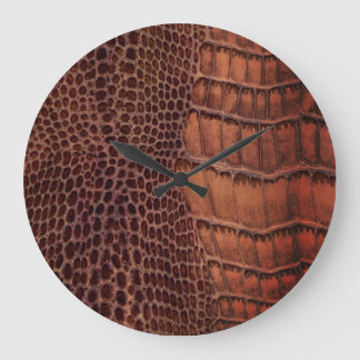 Mahogany Alligator Classic Reptile Leder (Imitate) Große Wanduhr