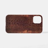 Mahogany Alligator Classic Reptile Leder (Imitate) iPhone Hülle (Rückseite (Horizontal))