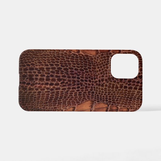 Mahogany Alligator Classic Reptile Leder (Imitate) iPhone Hülle (Rückseite (Horizontal))