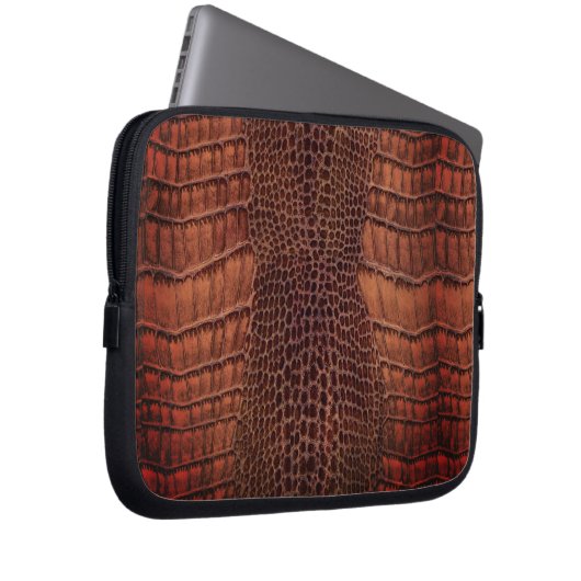 Mahogany Alligator Classic Reptile Leder (Imitate) Laptopschutzhülle (Vorne Rechts)