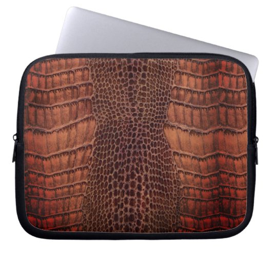 Mahogany Alligator Classic Reptile Leder (Imitate) Laptopschutzhülle (Vorderseite)
