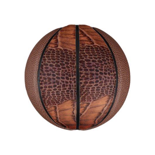 Mahogany Alligator Classic Reptile Leder (Imitate) Mini Basketball (Vertikal)