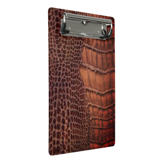 Mahogany Alligator Classic Reptile Leder (Imitate) Mini Klemmbrett (Schrägansicht)