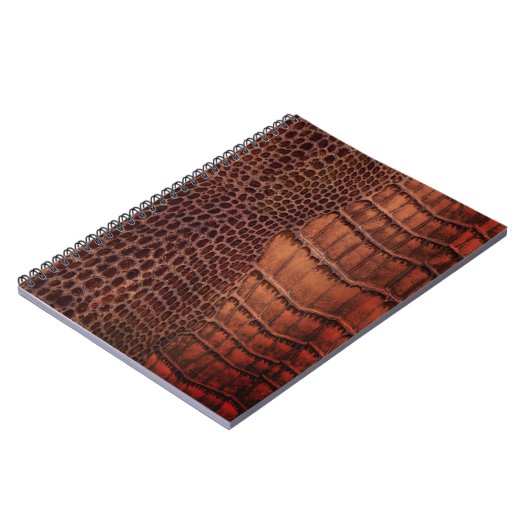 Mahogany Alligator Classic Reptile Leder (Imitate) Notizblock (Linke Seite)