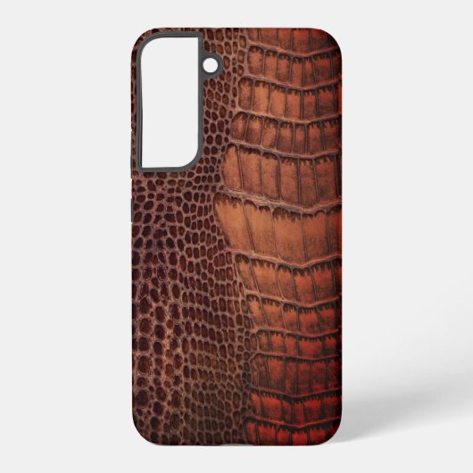 Mahogany Alligator Classic Reptile Leder (Imitate) Samsung Galaxy Hülle (Rückseite)