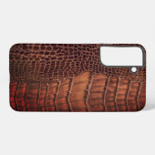 Mahogany Alligator Classic Reptile Leder (Imitate) Samsung Galaxy Hülle (Rückseite (Horizontal))