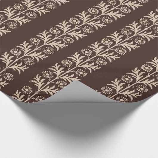 Mahogany Arts and Crafts Blumengestein Geschenkpapier (Ecke)