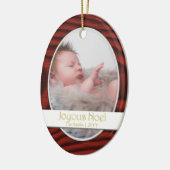 Mahogany Border Foto Holiday Keramik Ornament (Links)
