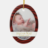 Mahogany Border Foto Holiday Keramik Ornament (Vorne)