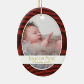 Mahogany Border Foto Holiday Keramik Ornament (Hinten)