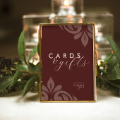 Mahogany Elegany Script Damask Cards & Gift Sign