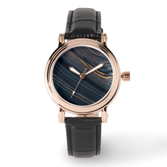 Mahogany Goldsheen Obsidian Armbanduhr (Vorderseite)