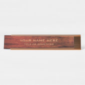 Mahogany-Holzdruck Schreibtischnamensplakette (Vorderseite )